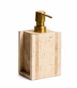 Dispenser sapun lichid bej din piatra 10x18 cm Zenen Kave Home