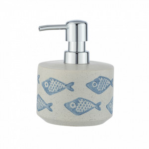 Dispenser sapun lichid din ceramica bej/albastra 475 ml Aquamarine Wenko