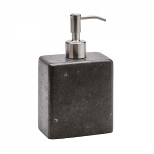 Dispenser sapun lichid gri inchis din piatra 10x18 cm Hammam Aquanova