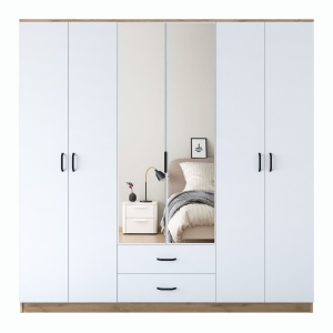 Dulap alb/maro 210 cm Loki The Home Collection