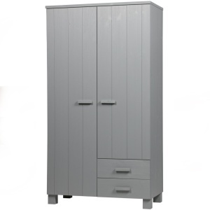 Dulap gri deschis din lemn 202 cm Dennis Woood