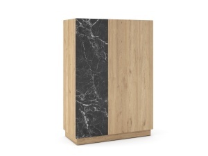 Dulap maro/negru 127 cm Dione The Home Collection