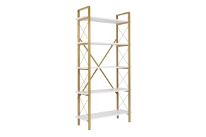 Etajera alba/aurie din metal 180 cm Elysian Nordure