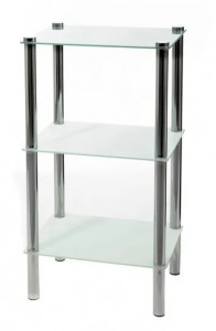 Etajera gri din metal si sticla 77 cm Nicole Three The Home Collection