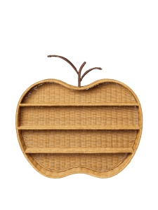 Etajera pentru perete maro din ratan 68 cm Apple Ferm Living