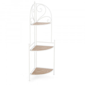 Etajera pliabila alba/maro din metal 126 cm Guenda Bizzotto