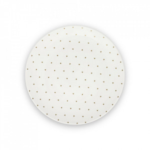 Farfurie adanca alba din ceramica 26 cm Golden Hearts Vtwonen