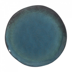 Farfurie intinsa albastra din ceramica 26 cm Kingston Ixia