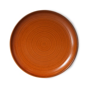 Farfurie intinsa maro din ceramica 20 cm Chef HKliving