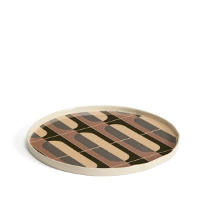 Farfurie intinsa maro din ceramica 27 cm Julnet Kave Home
