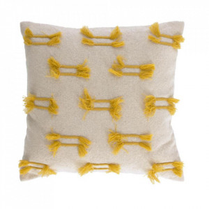 Fata de perna crem/galbena din bumbac 45x45 cm Caitlin Kave Home