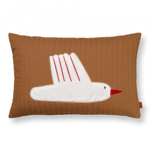 Fata de perna matlasata maro din bumbac 40x60 cm Bird Ferm Living