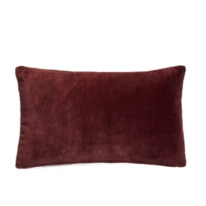 Fata de perna rosu inchis/ecru din catifea 30x50 cm Ovelin Kave Home