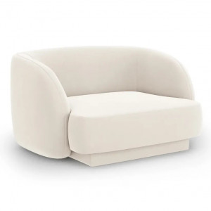 Fotoliu bej deschis din catifea Miley Micadoni