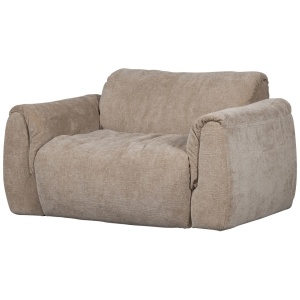 Fotoliu bej nisipiu din textil Baggy 3D Chenille Woood