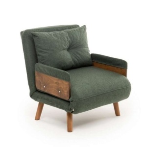 Fotoliu extensibil verde din textil Cosmo Single The Home Collection