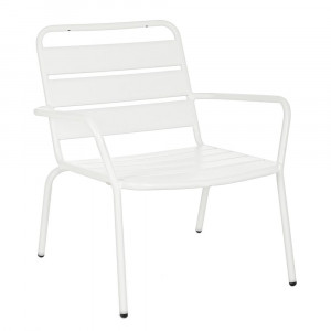 Fotoliu exterior alb din metal Marlyn Bizzotto