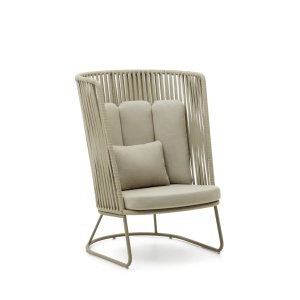 Fotoliu exterior verde din metal Saconca Kave Home