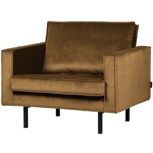 Fotoliu galben miere din catifea Rodeo Loveseat Woood