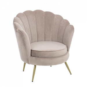 Fotoliu gri deschis/auriu din catifea Giliola Bizzotto