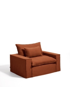 Fotoliu maro teracota din textil Anarela L Kave Home