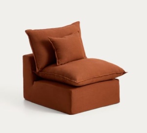 Fotoliu maro teracota din textil Anarela Small Kave Home