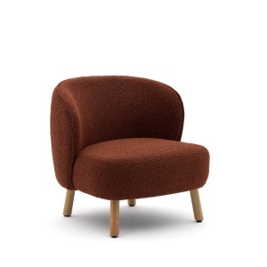 Fotoliu maro teracota din textil Ulit Boucle Kave Home