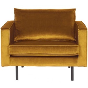 Fotoliu ocru din catifea Rodeo Loveseat Woood