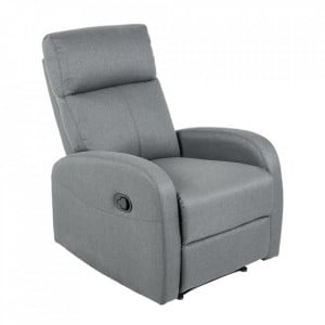 Fotoliu recliner gri din poliester si fier Hollywood II The Home Collection