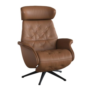 Fotoliu recliner maro din piele Volden Medium Battery Flexlux