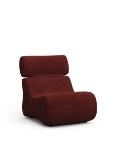 Fotoliu rosu burgund din textil Club Boucle Kave Home