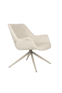 Fotoliu rotativ bej din textil Doulton Zuiver