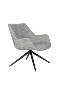 Fotoliu rotativ gri din textil Doulton Zuiver