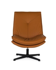 Fotoliu rotativ maro camel din piele ecologica Swivel Giner y Colomer