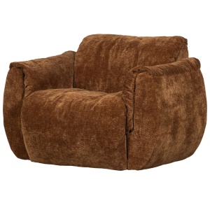 Fotoliu rotativ maro din textil Baggy 3D Chenille Woood