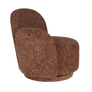Fotoliu rotativ rosu bordo din textil Rose Dutchbone