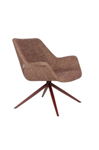 Fotoliu rotativ rosu din textil Doulton Zuiver