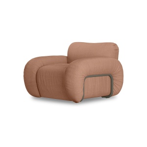 Fotoliu roz prafuit/cenusiu din textil Arc HKliving