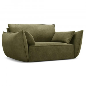 Fotoliu verde din textil Kaelle Micadoni