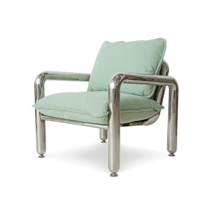 Fotoliu verde menta din bumbac Chrome HKliving