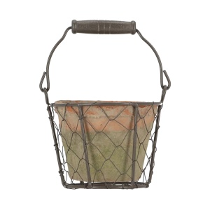 Ghiveci cu suport potocaliu/negru din ceramica 13 cm Hanoi Esschert Design