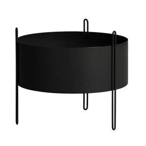 Ghiveci negru din metal 40 cm Pidestall Medium Woud