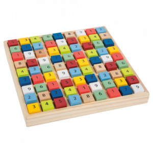 Joc sudoku multicolor din lemn Logic Small Foot
