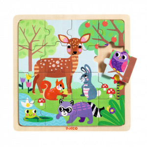 Joc tip puzzle multicolor din lemn Forest Djeco