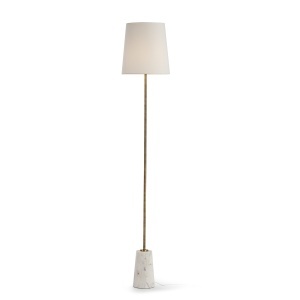 Lampadar auriu/alb din metal 140 cm Snow Thai Natura