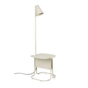 Lampadar cu masa laterala bej din metal 130 cm Lustor Zuiver