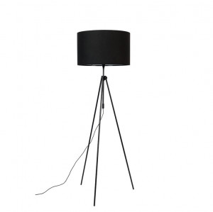 Lampadar negru din bumbac si metal 181 cm Lesley Black Zuiver