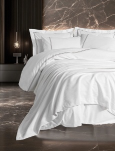 Lenjerie pat alba din bumbac Mehves Double The Home Collection