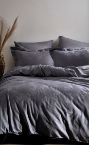 Lenjerie pat gri din bumbac Hoten Double The Home Collection