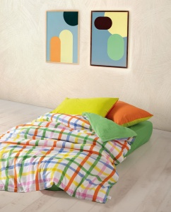 Lenjerie pat multicolora din bumbac Hype Double The Home Collection